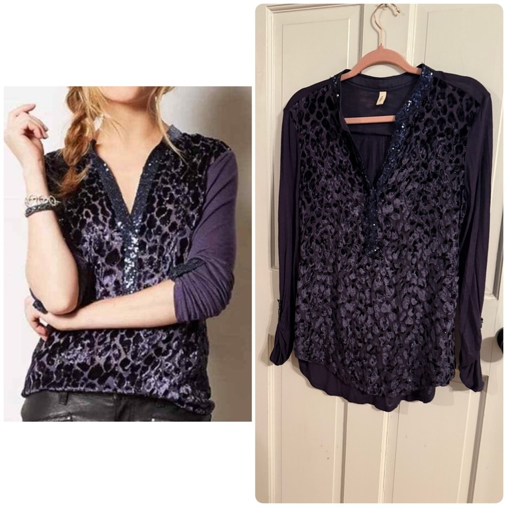 Tiny (Anthropologie) Blue Blouse Relaxed Fit